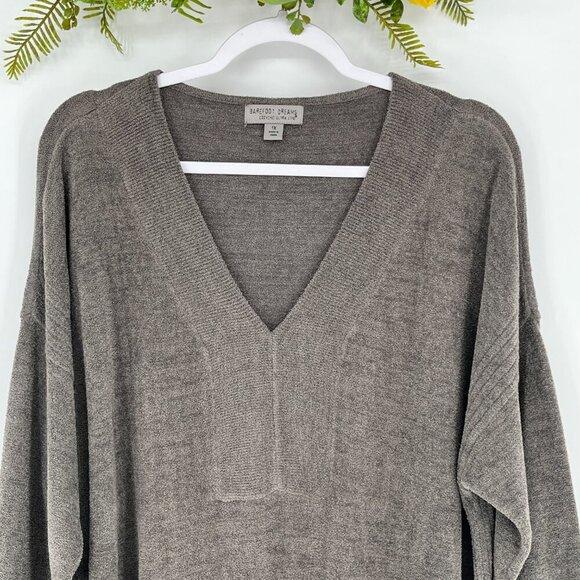 Barefoot Dreams Cozychic Ultra Lite V-Neck Tunic Sweater Plus Size 1 X Grey - Picture 3 of 7
